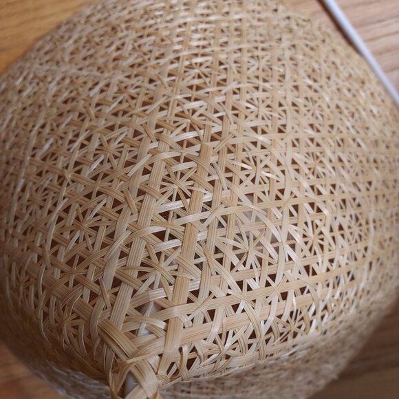 Asian Art Bamboo Wicker Rattan Lantern Shade Pendant Ceiling Lighting Fixture - Picture 6 of 8